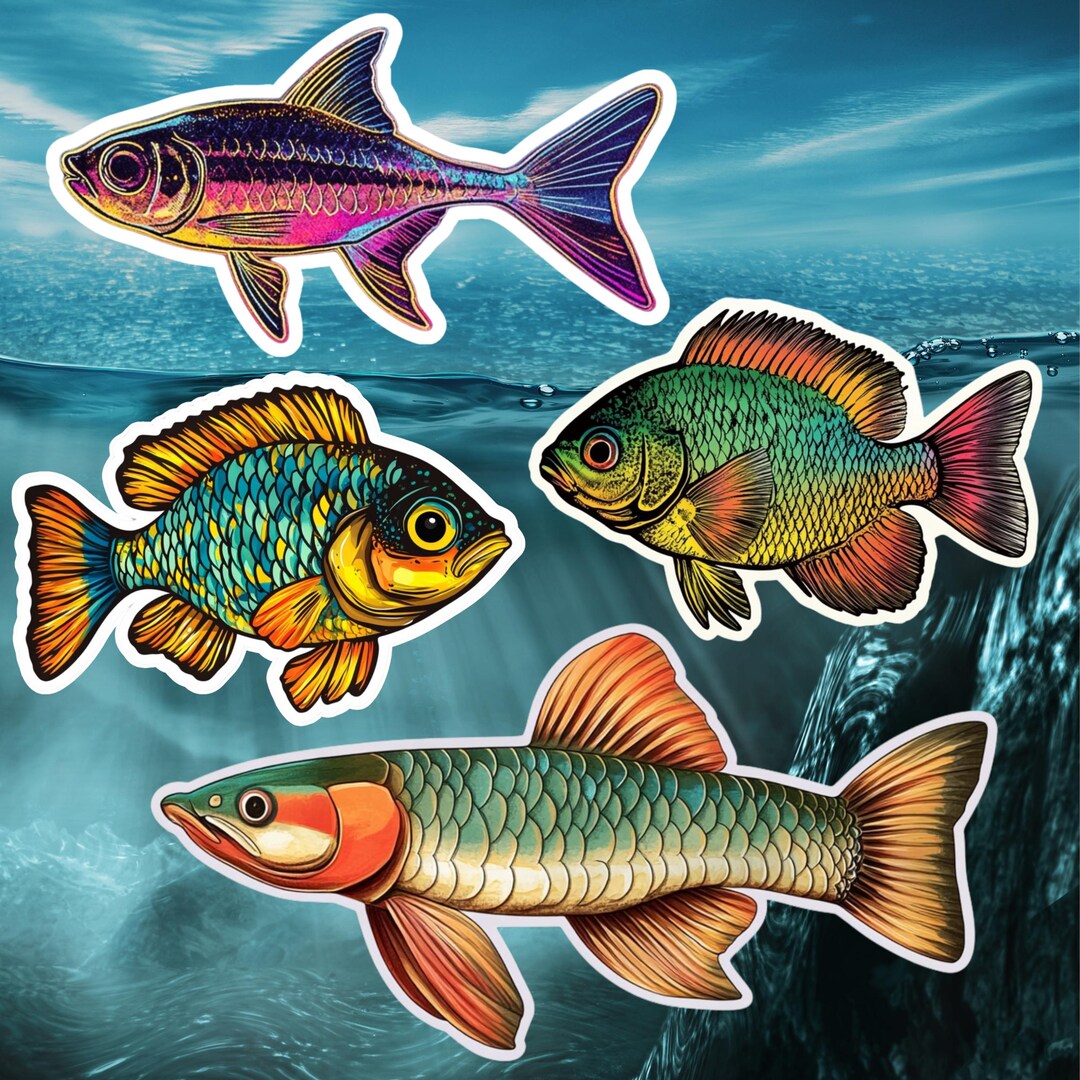 Freshwater Fish Sticker: Neon Tetra, Gourami, Arowana, Cichlid ...