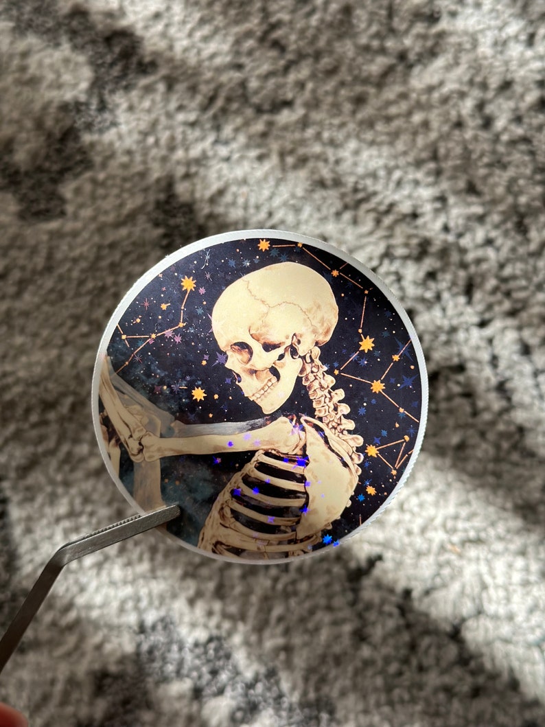 Human Skeleton Sticker, Holographic or Glossy Sticker, Waterproof ...