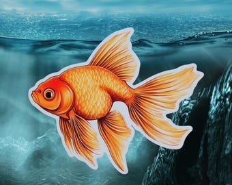 Oranda Goldfish Sticker: Waterproof Vinyl Decal