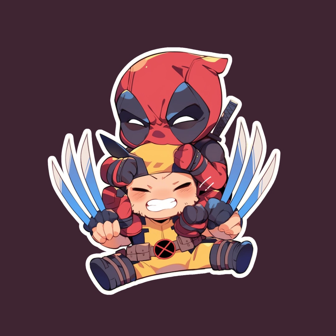 Pegatina de dibujos animados de Deadpool y Wolverine, el mejor amigo ...