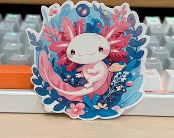Axolotl Vinyl Sticker, Waterproof Laptop Decal