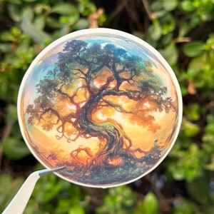 Holographic Tree of Life Sticker, Waterproof Decals, Glossy Finish, Laptop Decals, Water bottle stickers, Cute Vinyl Sticker, Cute Sticker