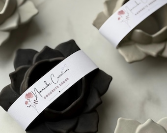 Handmade Concrete Lotus Tealight Holder: Minimalist Home Decor