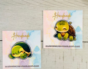 Cute Little Turtle Pin, Unique Shrink Plastic, Turtle Lover Pin, shrink plastic pin