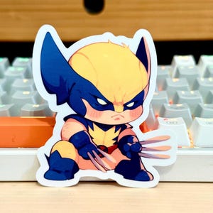 Wolverine Cartoon Sticker, Wolverine Fan Art Decal, Waterproof Sticker for Water Bottles, Journals, Phone, Kindle and Crafts, Wolverine