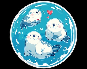 Baby Seal Sticker – Waterproof Vinyl Laptop Decal