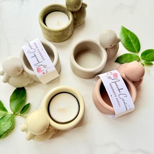 Concrete Rabbit Tealight Holder: Handmade Minimalist Easter Decor