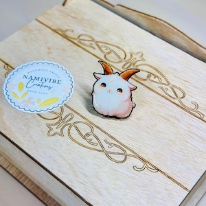 Goat Pin, Farm Friend Pin Gift, Cute Shrink Plastic Pin, Goat Lover Pin, Bag accessories, Goat Bag Pin