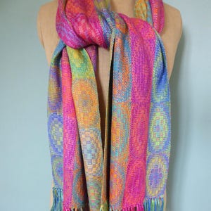 Colourful Hand Dyed Silk Doubleweave Scarf