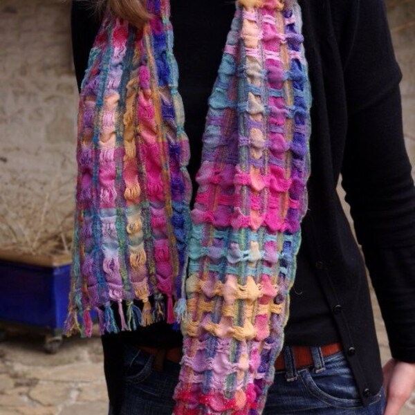 Handwoven Textured Silk and Cashmere Scarf