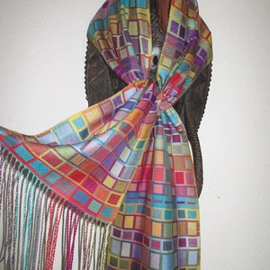 MADE TO ORDER Handwoven Scarf, Extra Fine Shantung Silk Double Weave image 2