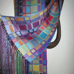 MADE TO ORDER Handwoven Scarf, Extra Fine Shantung Silk Double Weave image 3