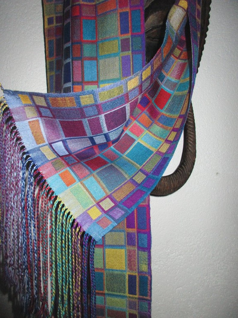 MADE TO ORDER Handwoven Scarf, Extra Fine Shantung Silk Double Weave image 3