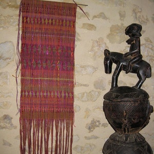 Handwoven Silk Wall Hanging, Doubleweave Hand Dyed Multicoloured Silks by Tisserande image 3