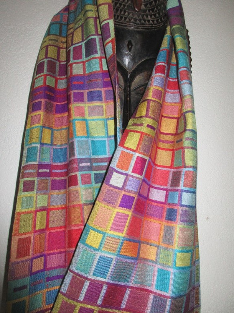 MADE TO ORDER Handwoven Scarf, Extra Fine Shantung Silk Double Weave image 4