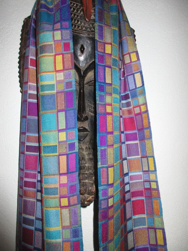 MADE TO ORDER Handwoven Scarf, Extra Fine Shantung Silk Double Weave image 1