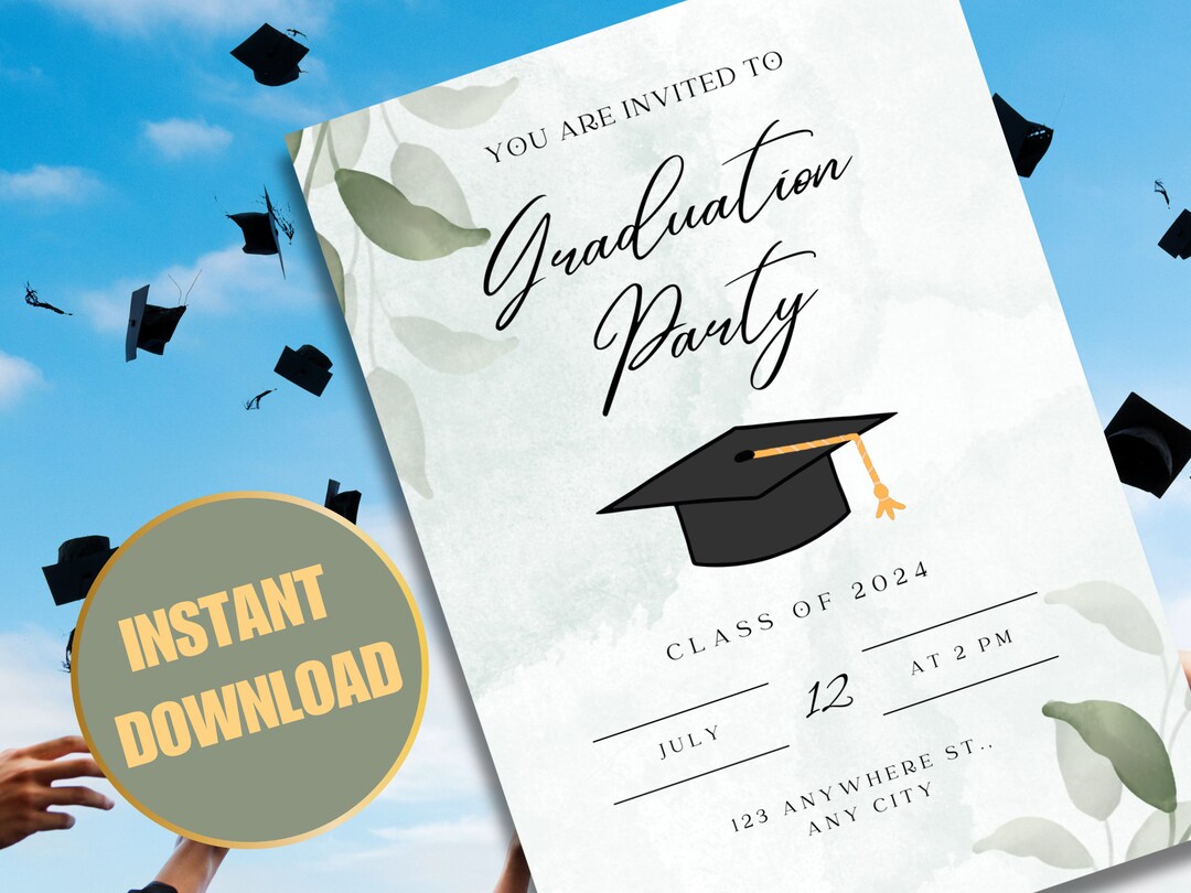 Graduation Invitation Card Printable Invitation Card Graduation Party