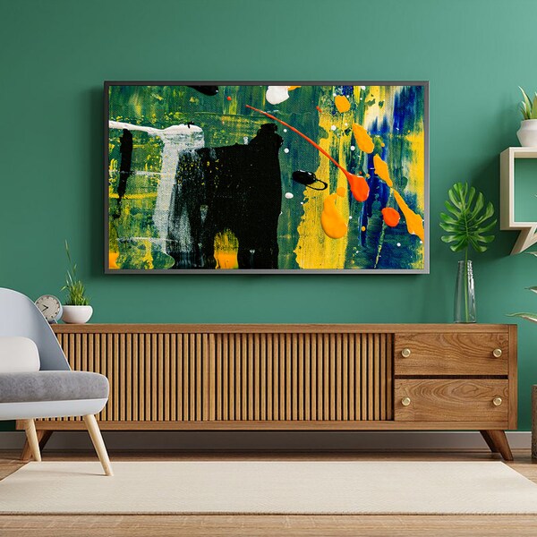 Frame TV Art Abstract Painting, Painting Digital Download, Textured 3D Art for Frame TV with Vibrant Tones