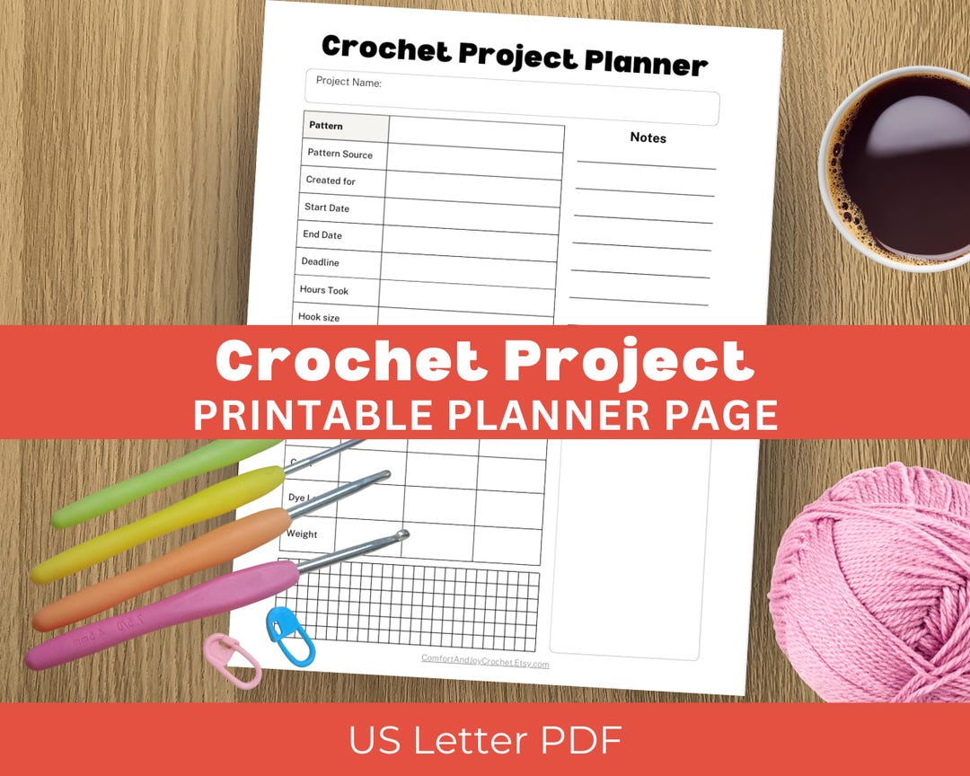 Crochet Project Planner Printable | Crochet Project Tracker PDF | Yarn ...