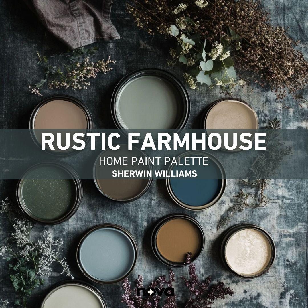 RUSTIC FARMHOUSE Sherwin Williams Home Paint Palette, Whole House Interior Palette, Paint Selection, Color Consultation, Modern Rustic Color