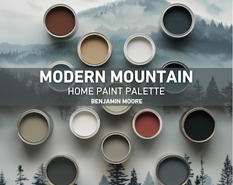 Nowoczesny dom w górach, paleta kolorów farb Benjamin Moore (PDF)