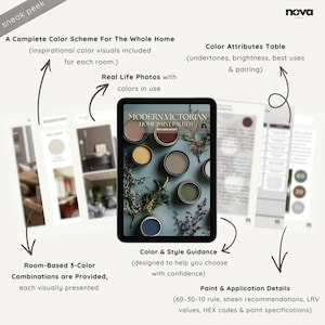 MODERN VICTORIAN Home Paint Palette 2024, Benjamin Moore Whole House Paint Color Scheme, Moody Fall Home Interiors, BM Coordinating Colors image 8