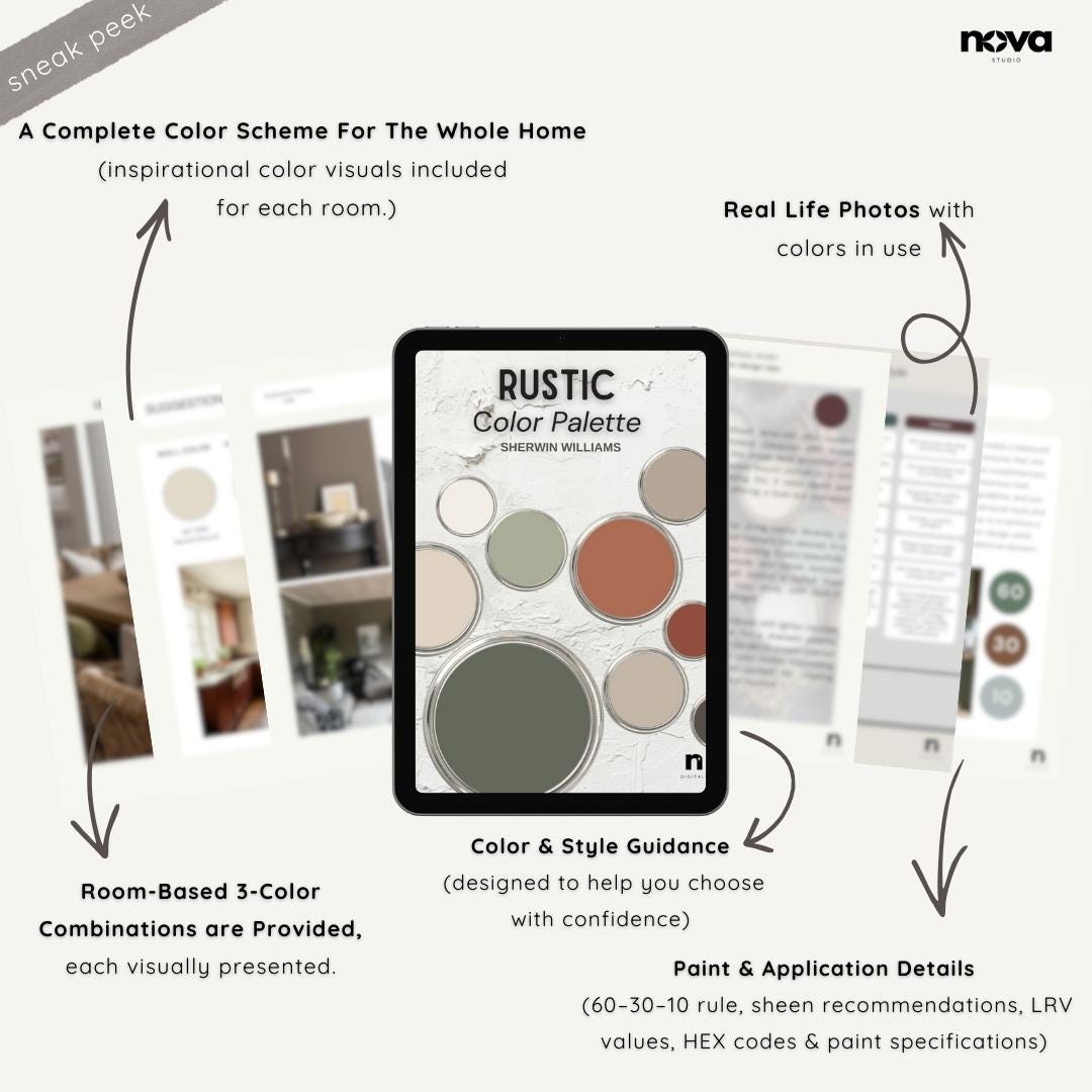 MODERN RUSTIC Sherwin Williams Inspired Home Paint Palette, Whole House ...