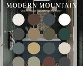 MODERN MOUNTAIN Sherwin Williams home paint palette, whole house color scheme guide, modern lake farmhouse interior design dark accent hues