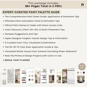 Alabaster Sherwin Williams Inspired Whole House Color Palette, Interior Designer Curated Digital Modern Home Paint Palette, Neutral Tones image 4