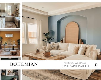 Boho Home Paint Farbpalette, Sherwin Williams Boho Modernes Farbschema für das ganze Haus (Digitaler Download)