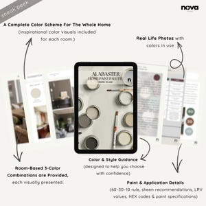 Alabaster Sherwin Williams Inspired Whole House Color Palette, Interior Designer Curated Digital Modern Home Paint Palette, Neutral Tones image 8