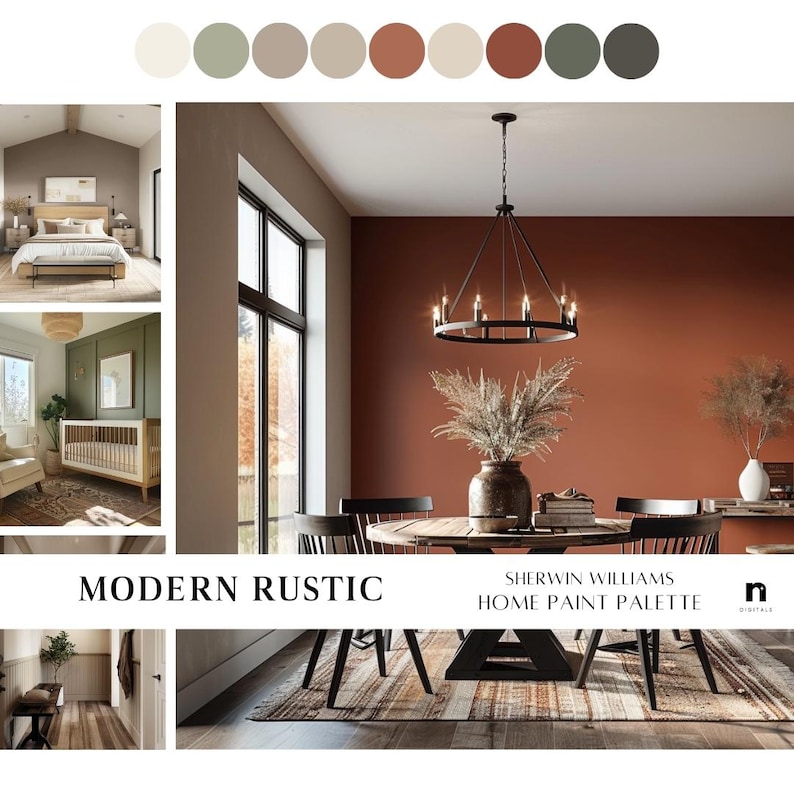 Buy Modern Rustic Home Paint Palette, Sherwin Williams Inspired Whole ...