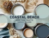 Sherwin Williams Paint Palette Modern Calm COASTAL, Calm Neutral Beach color palette Interior Paint Color Scheme SW