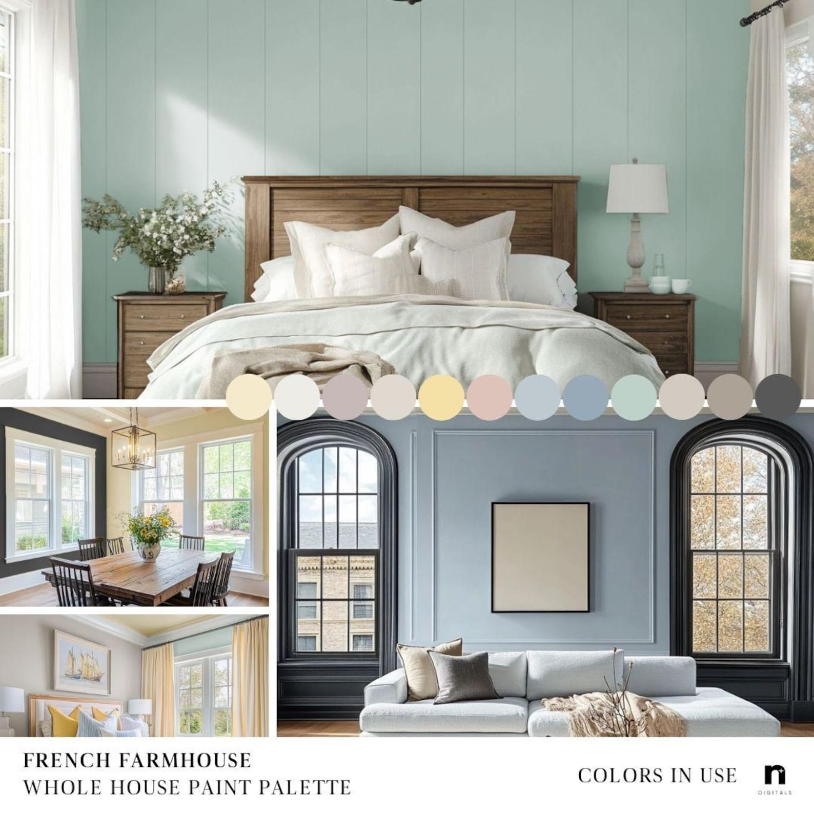 French Farmhouse Sherwin Williams Paint Color Palette – Digital ...