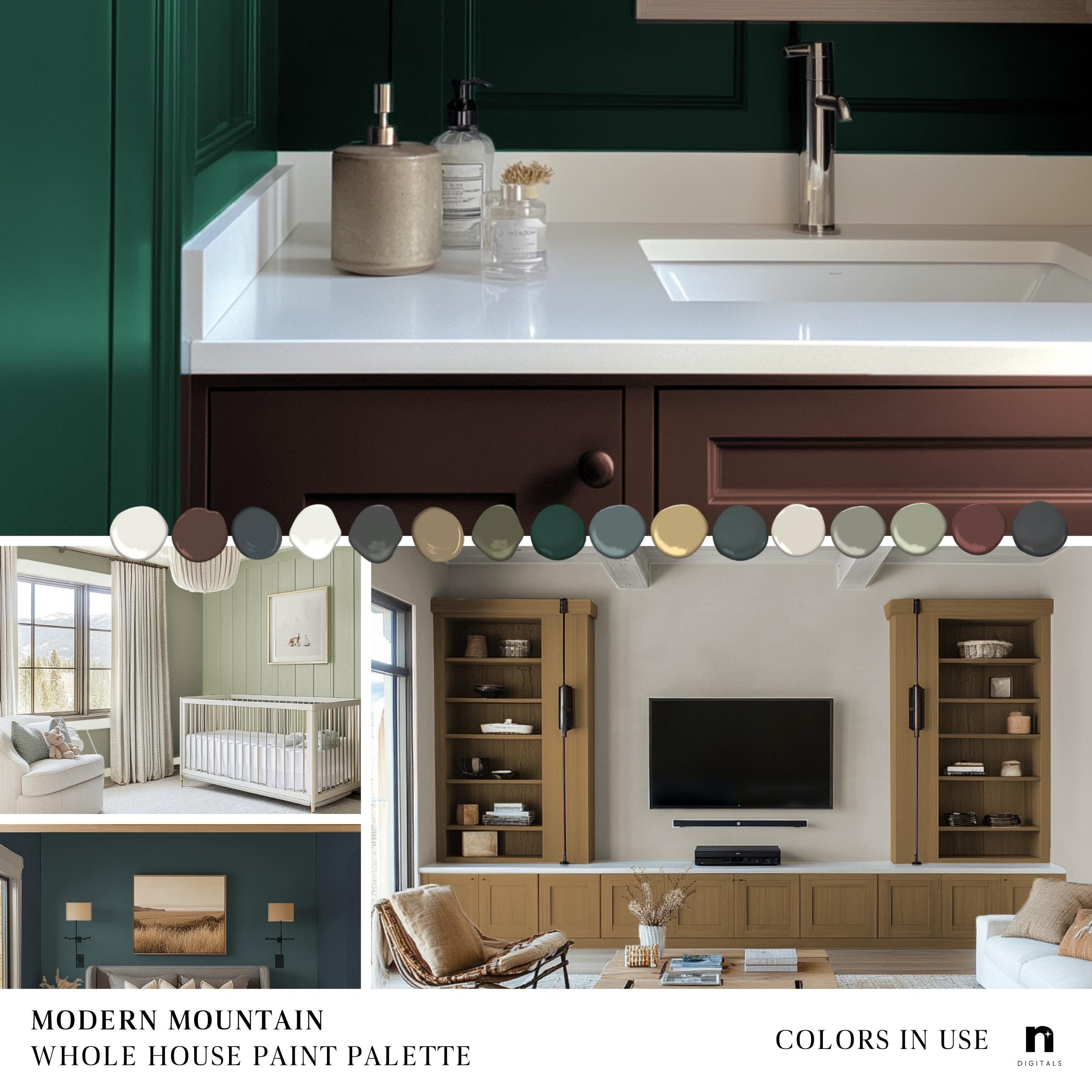 Modern Mountain Home, Benjamin Moore Paint Color Palette (PDF) - Etsy