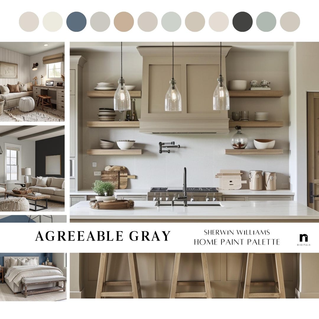 AGREEABLE GRAY Sherwin Williams Modern Timeless Home Paint Palette ...