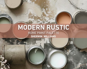 RUSTIC MODERN Home Color Palette, Sherwin Williams Paint Palette, Whole House Color Scheme, 2024 Paint Colors, Sw Rustic Wall Terra Cotta