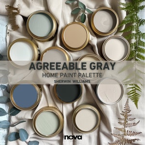 AGREEABLE GRAY Sherwin Williams Paint Palette, Whole House Color Palette, Home Improvement, Color Consultation, Home Renovation Paint Scheme