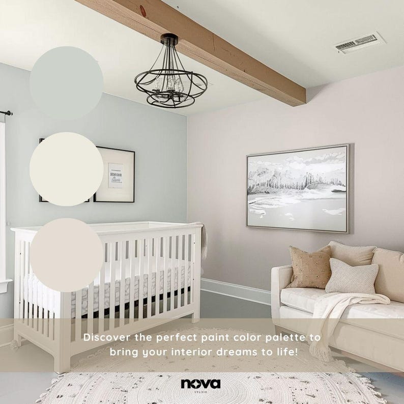 Alabaster Sherwin Williams Inspired Whole House Color Palette, Interior Designer Curated Digital Modern Home Paint Palette, Neutral Tones image 6