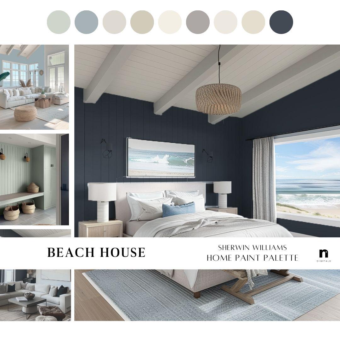 Beach House Paint Color Palette Sherwin Williams Home Palette, Whole ...