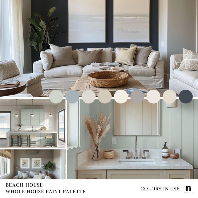 Beach House Paint Color Palette Sherwin Williams Home Palette, Whole ...