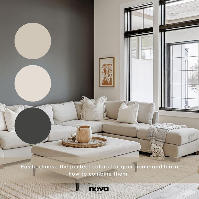 Alabaster Sherwin Williams Inspired Whole House Color Palette, Interior Designer Curated Digital Modern Home Paint Palette, Neutral Tones image 7