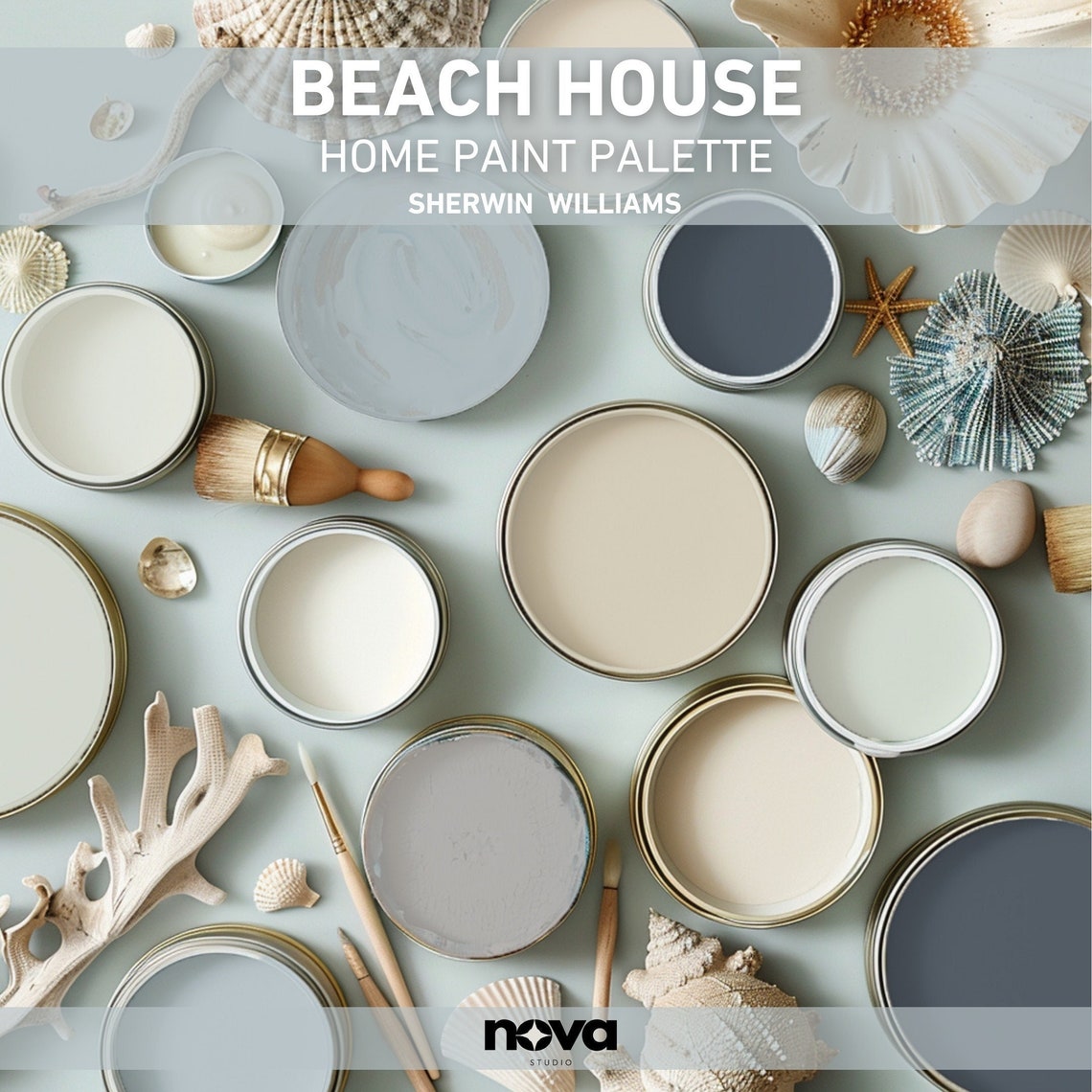 Beach House Paint Color Palette Sherwin Williams Home Palette, Whole ...