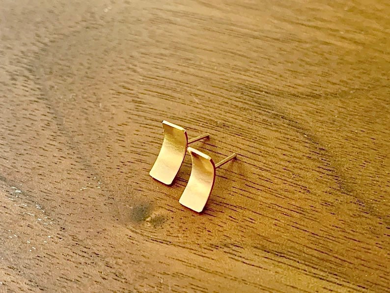 30PCS-S080 Jewelry Gold Silver and Rose gold Curved Bar stud Earrings Simple Bar Earrings