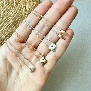 Collar/pendientes personalizados, collar y pendientes con letra inicial, rellenos de oro/plata esterlina hechos a mano