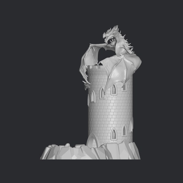 Dragon Dice Tower stl file 3d printing, 3d print file, miniature, superhero, game, cartoon, comic action figure, printables, decorative