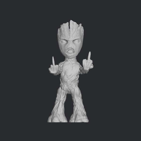 Angry Groot stl file 3d printing, 3d print file, miniature, superhero, game, cartoon, comic action figure, printables, decorative, movie