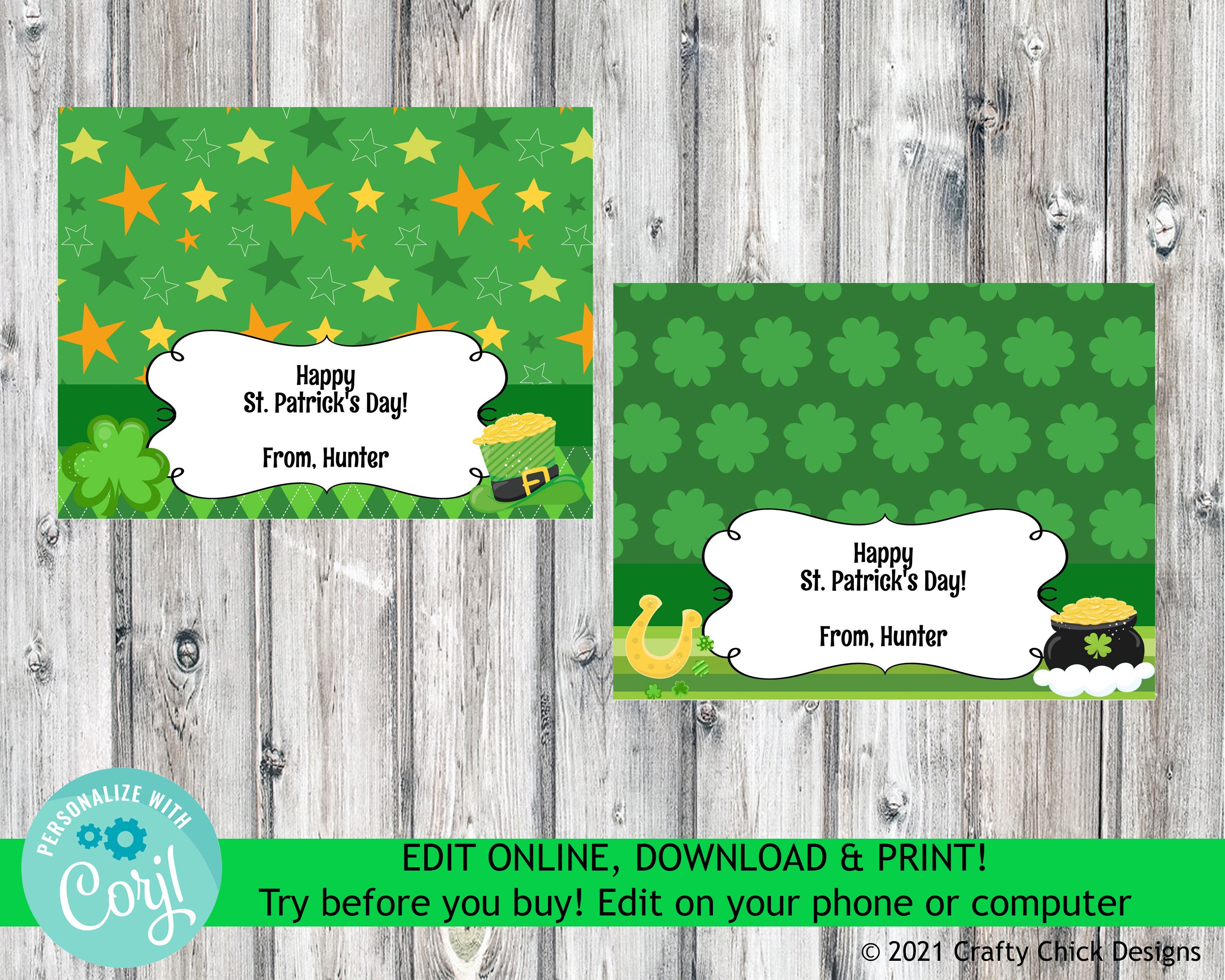 Printable St Patricks Day Bag Topper Editable St Patricks Day - Etsy UK