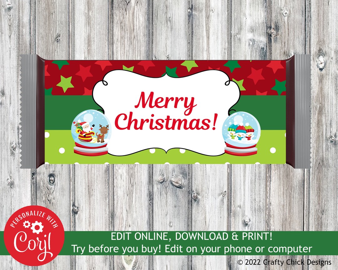 Christmas Candy Bar Wrapper, Christmas Candy Bar Wraps, Christmas Candy ...