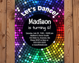 Dance Party Invitation, Dance Party Birthday Invitation, Dance Party Invite, Disco Party Invitation, Disco Party Invite, Dance Party Invites